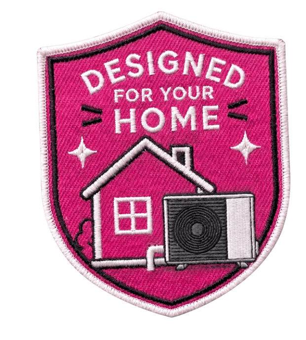 Embroidered 'designed for your home' patch